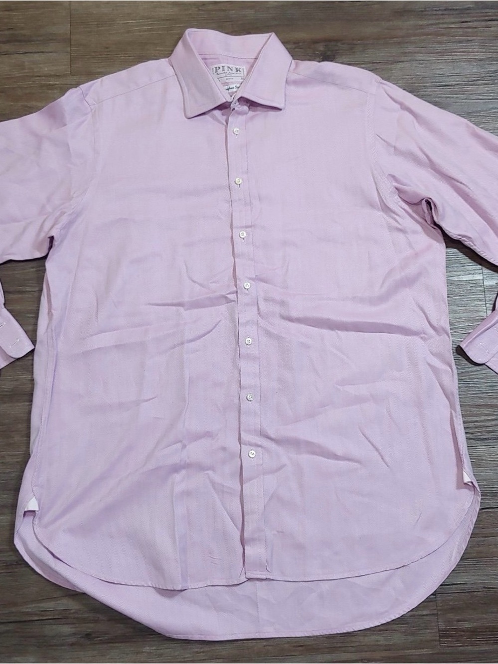 Thomas Pink Light Pink Men's Dress Shirt - Spread Collar Button-Up